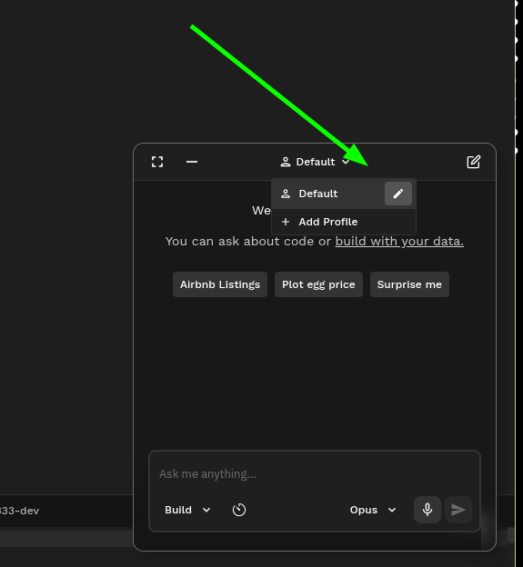 Profile dropdown navigation