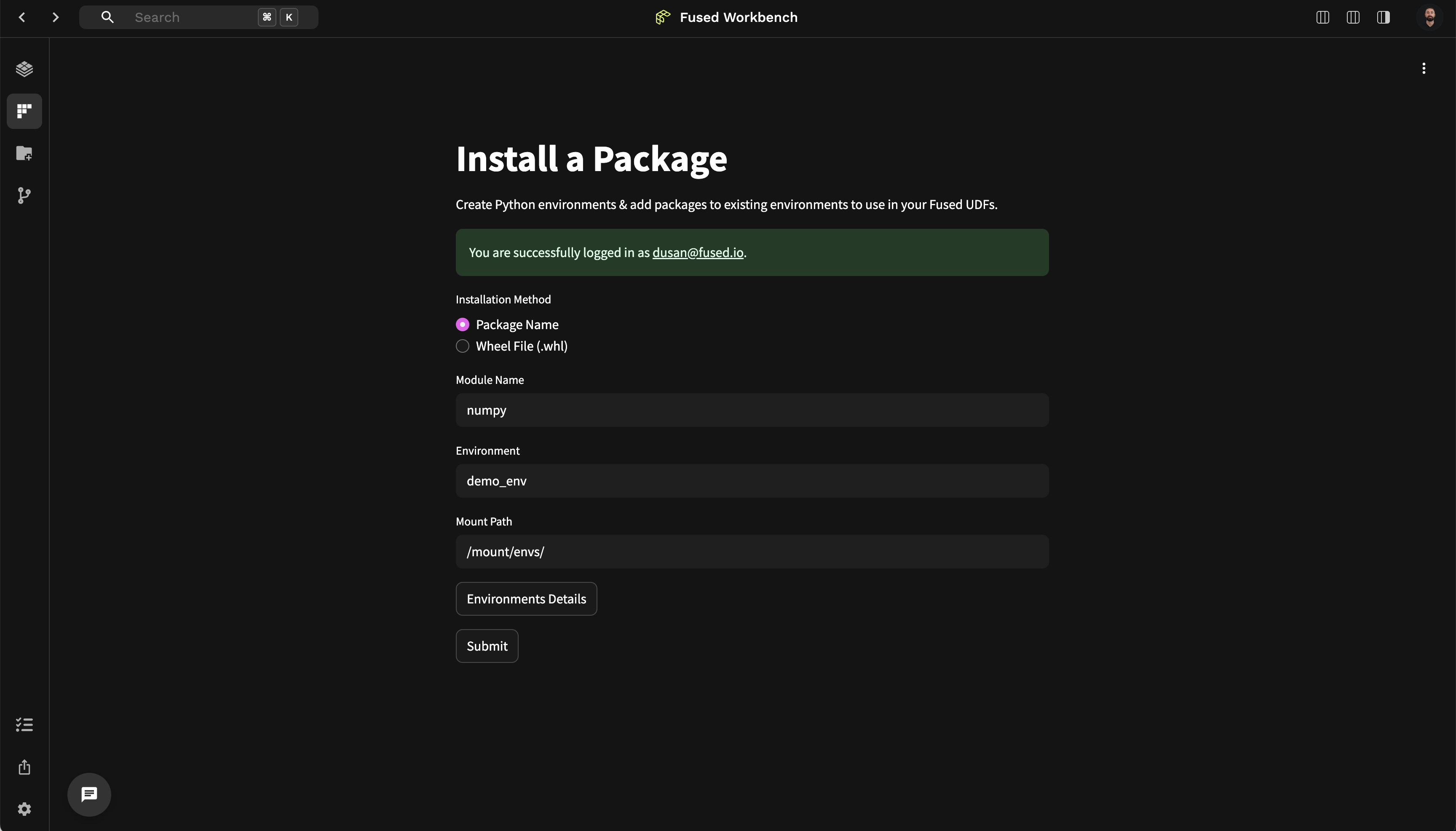 Beta package management app