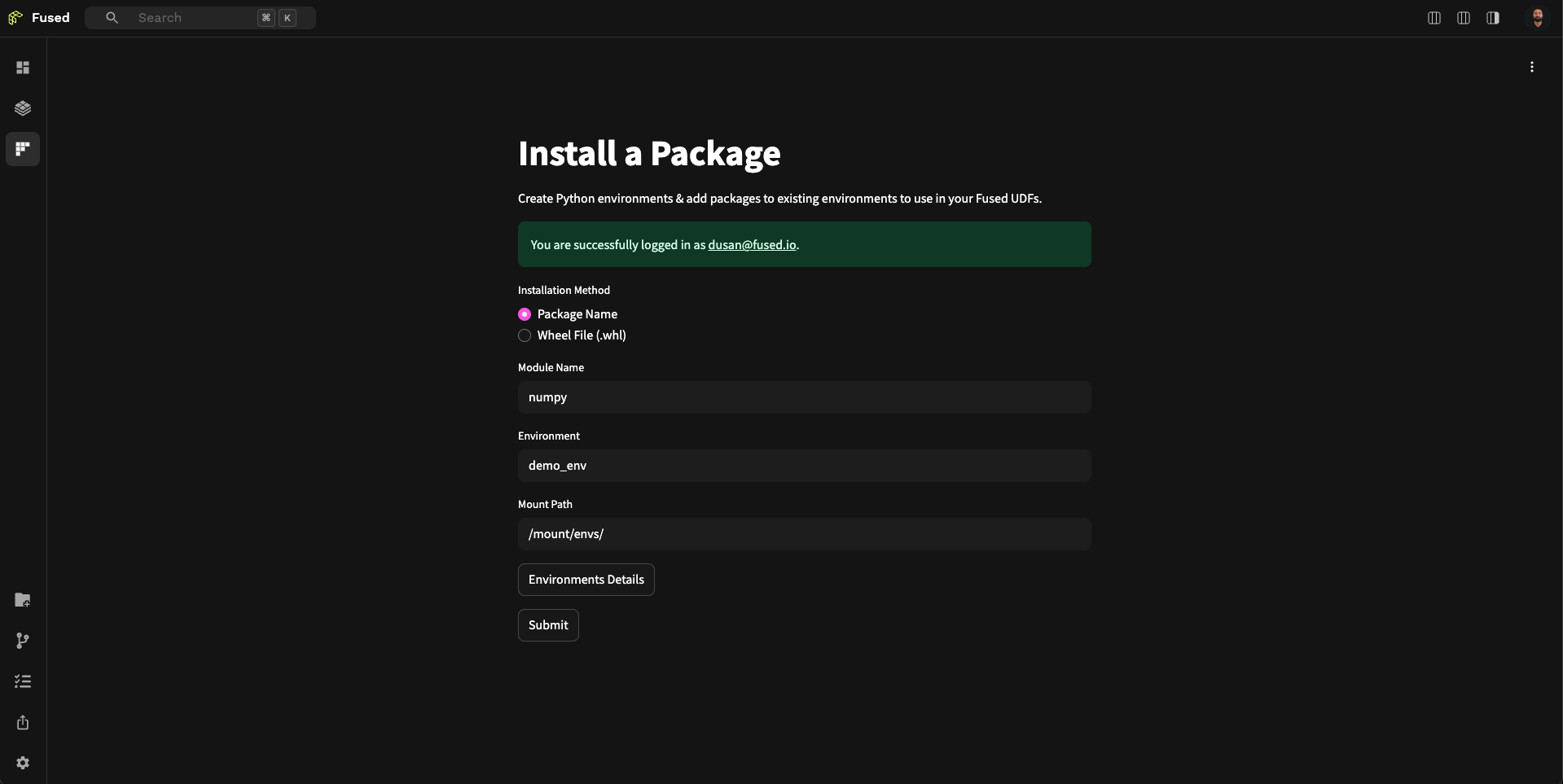 Beta package management app