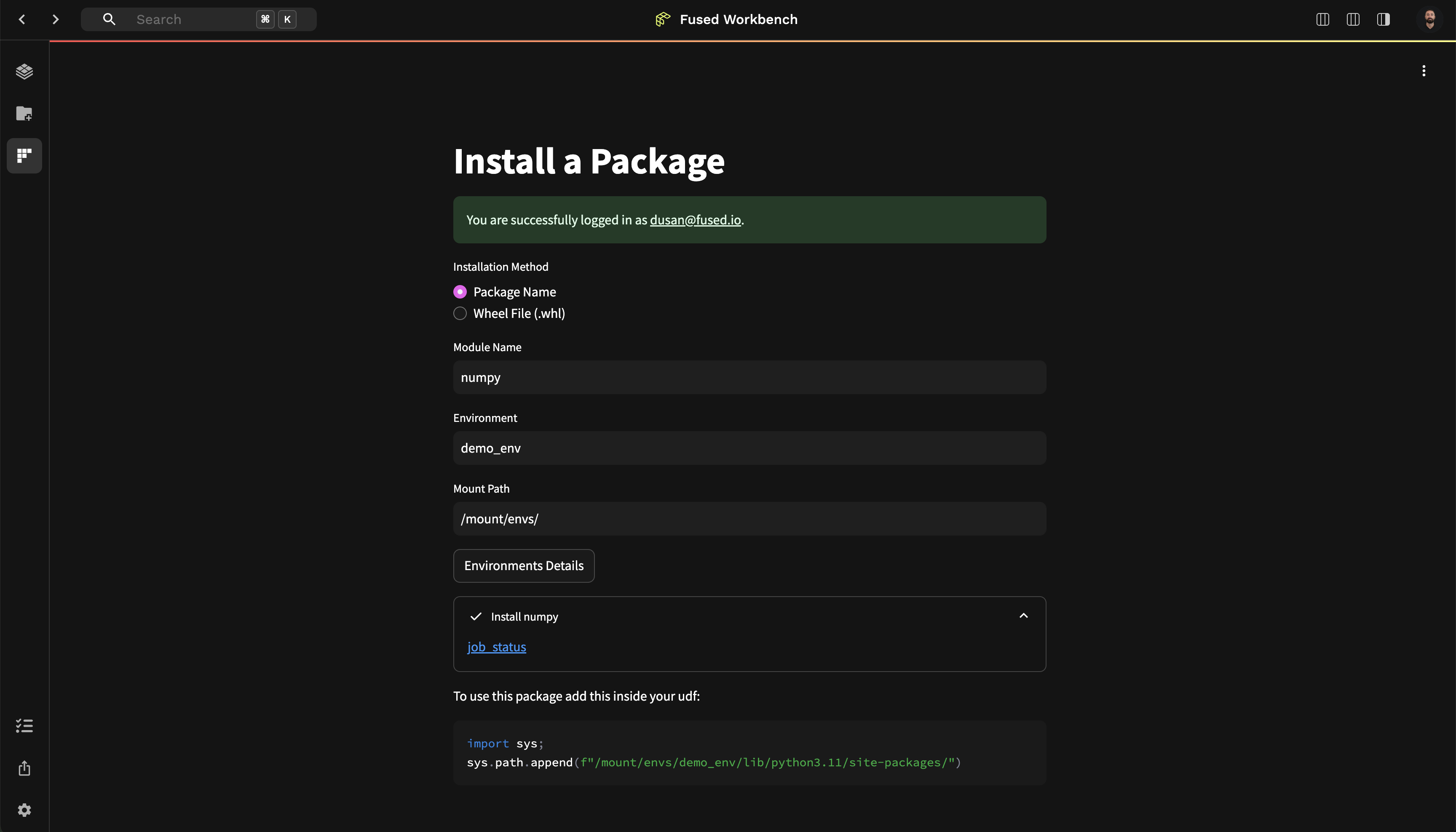 Beta package management app
