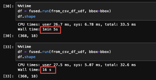 Comparing first CSV read to cached CSV read