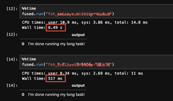 Token fused.run() caching