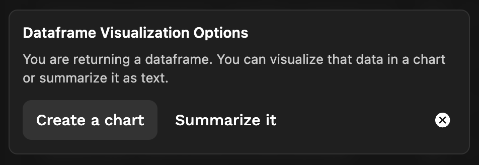 AI suggesting to create a chart from the dataframe