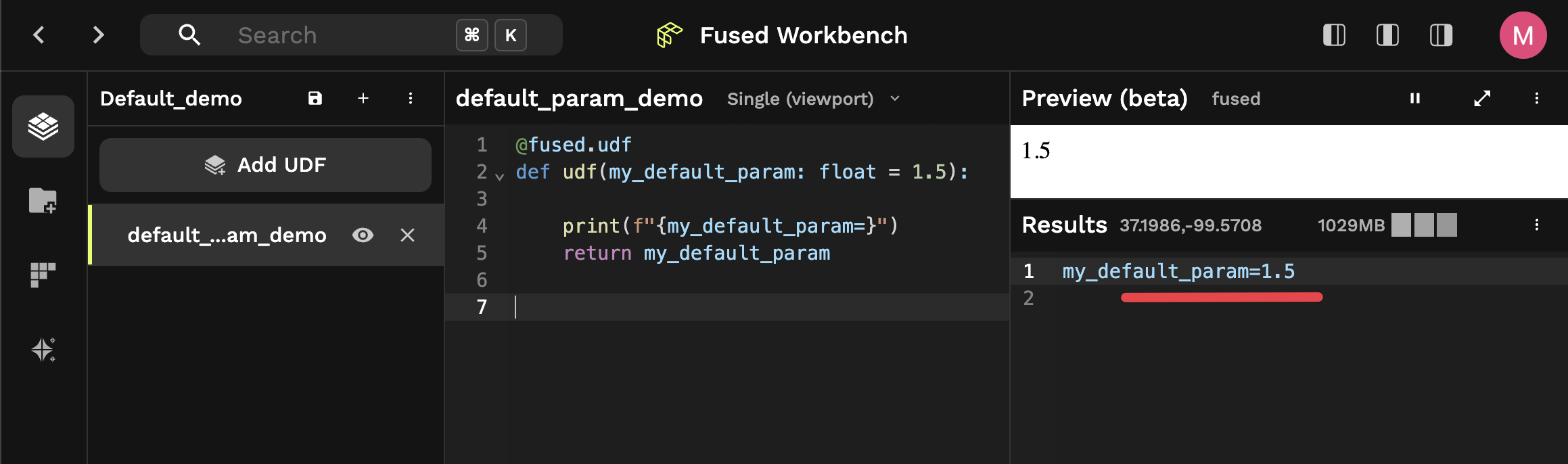 default python params