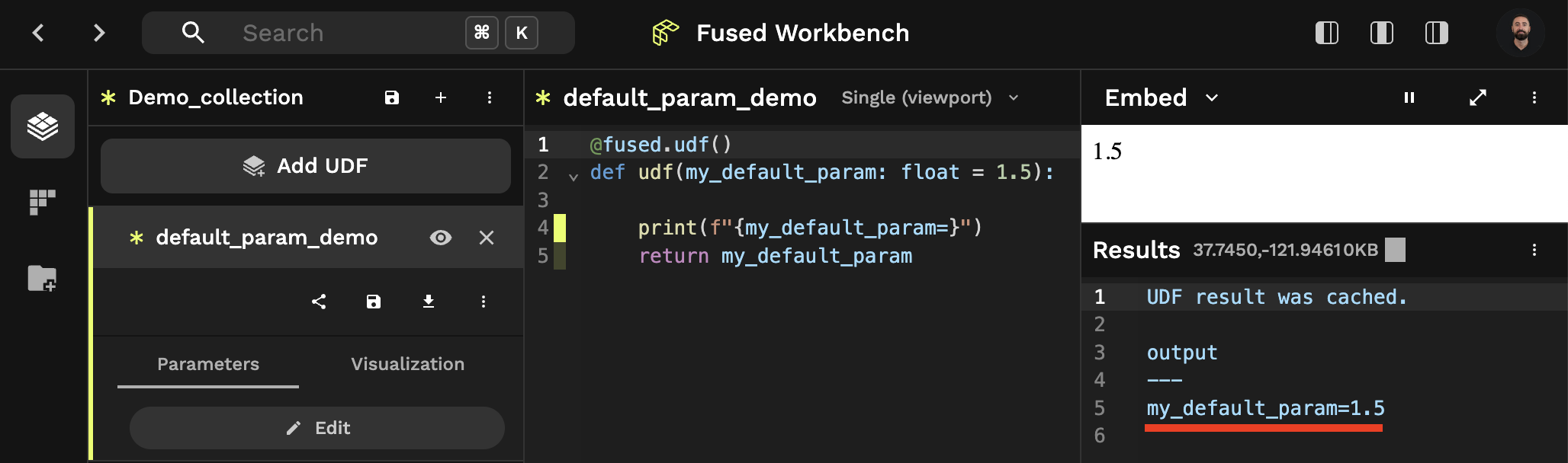 default python params