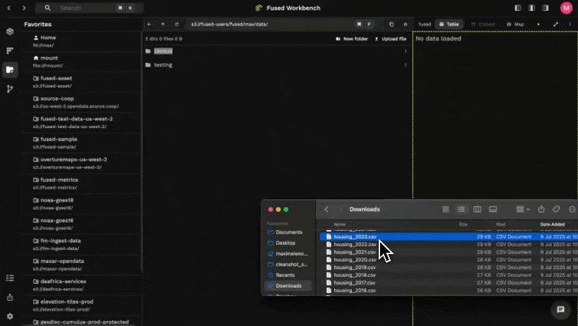 Drag and drop files directly into Workbench