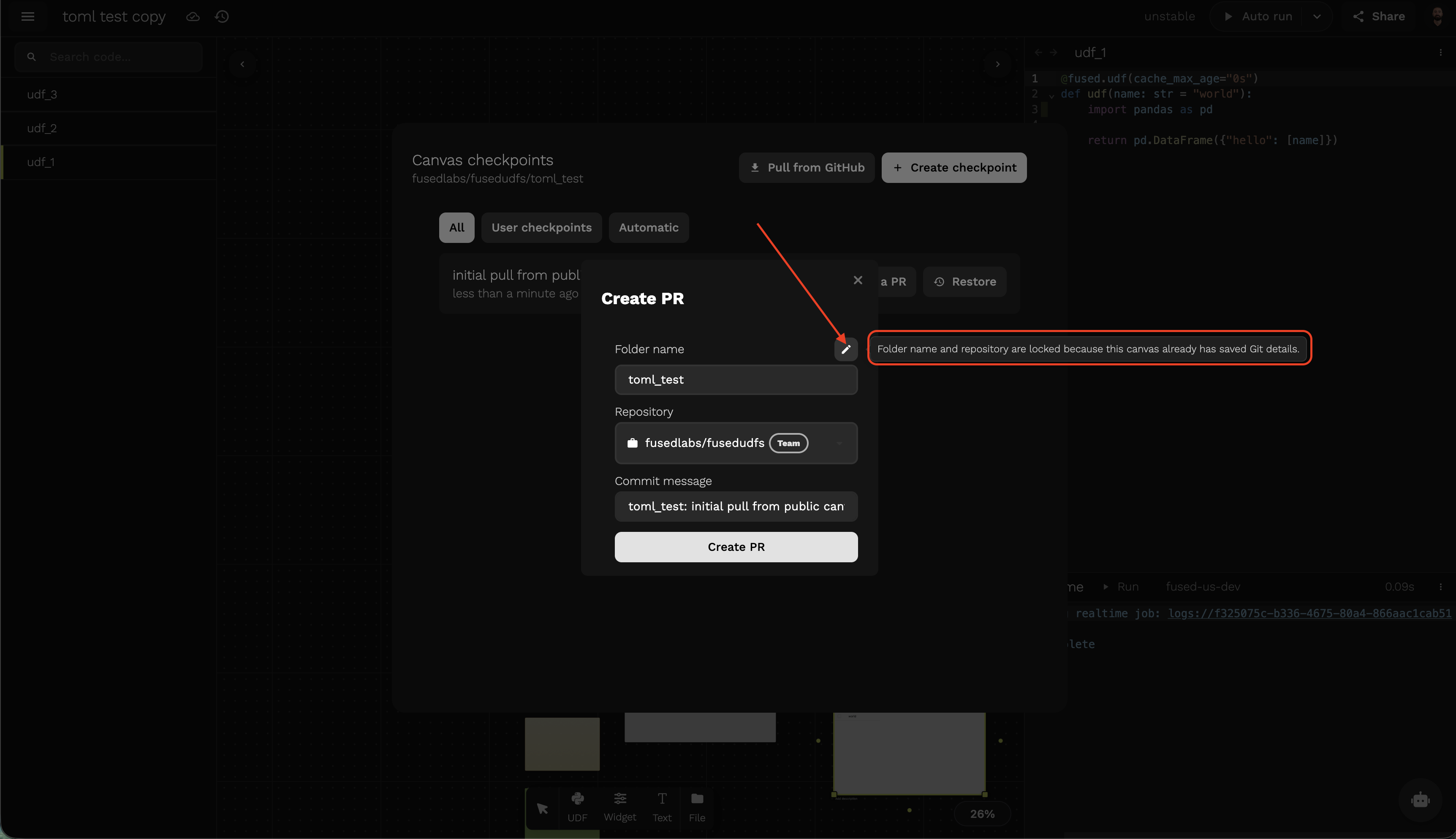 Edit locked folder name and repository