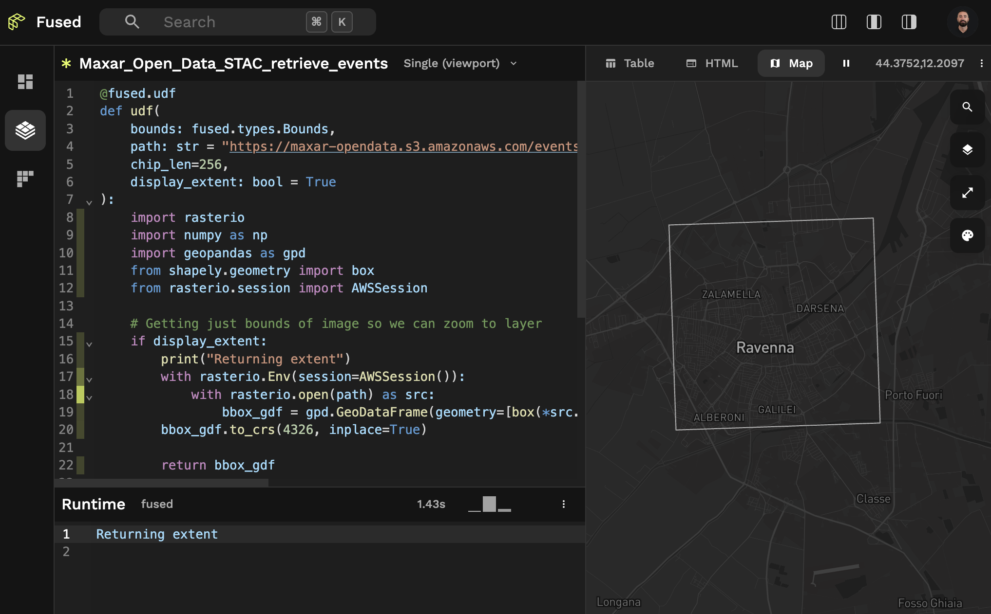maxar return img extent