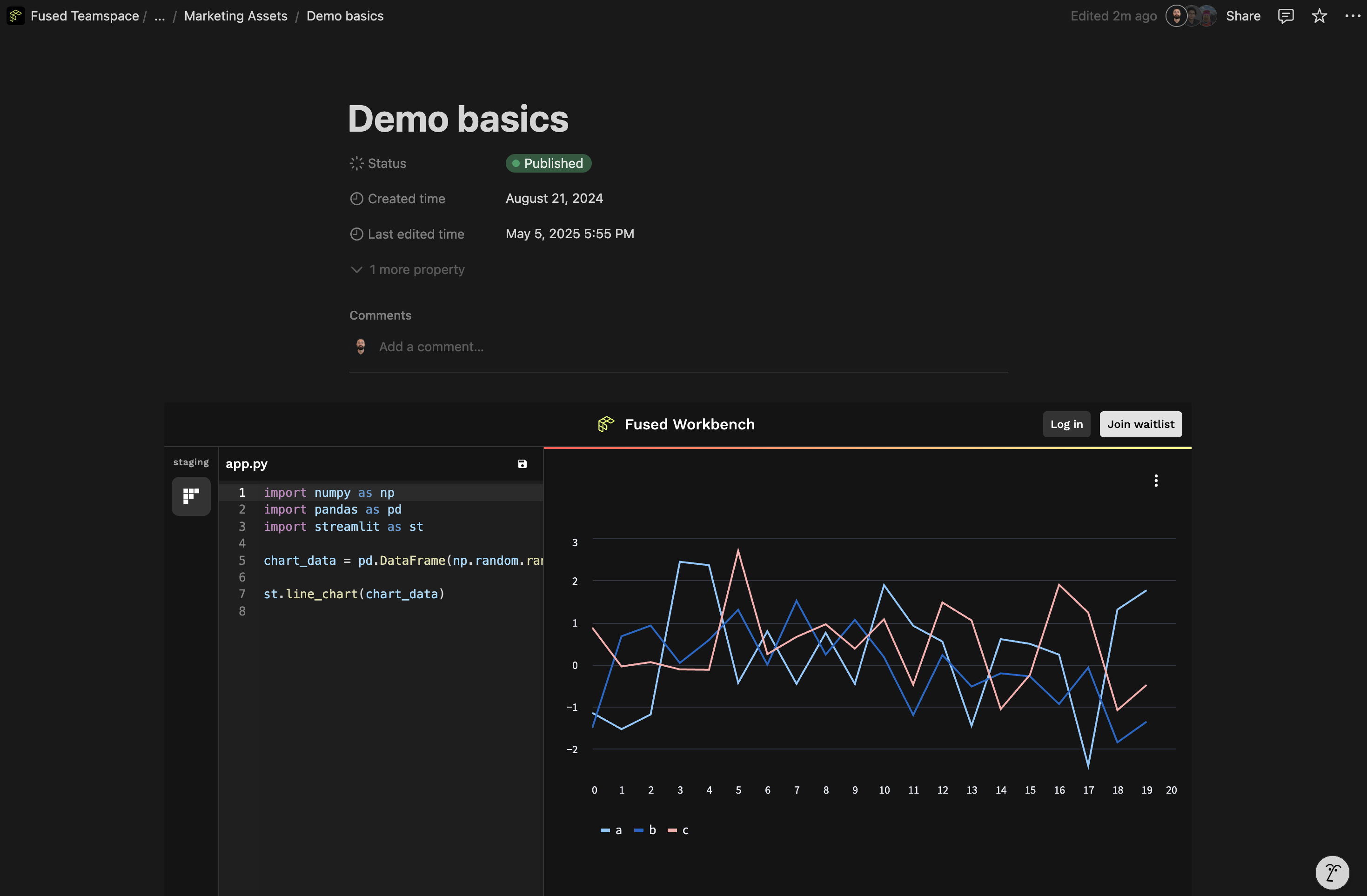 Embedded app in Notion