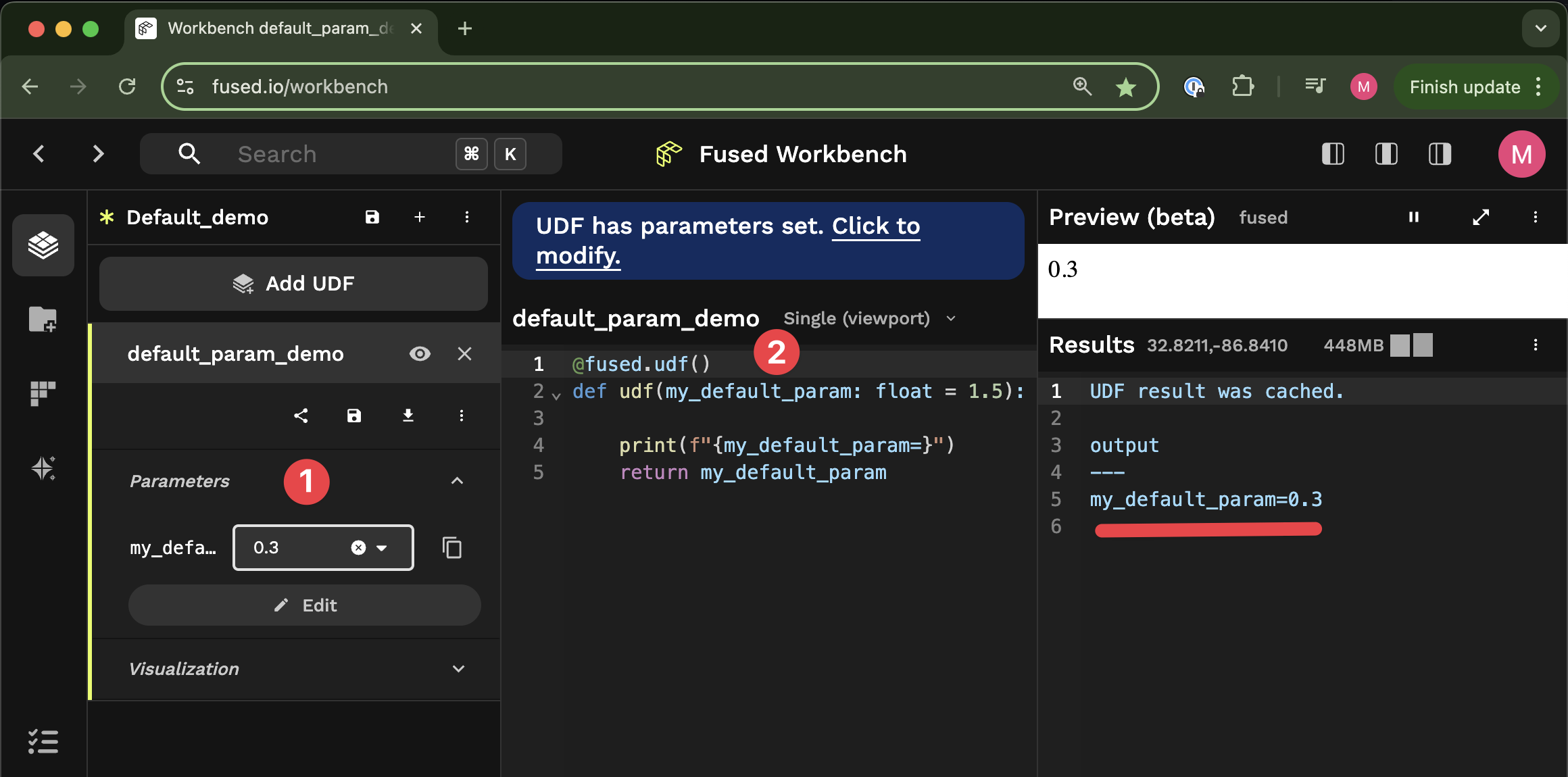 Default parameters hierarchy
