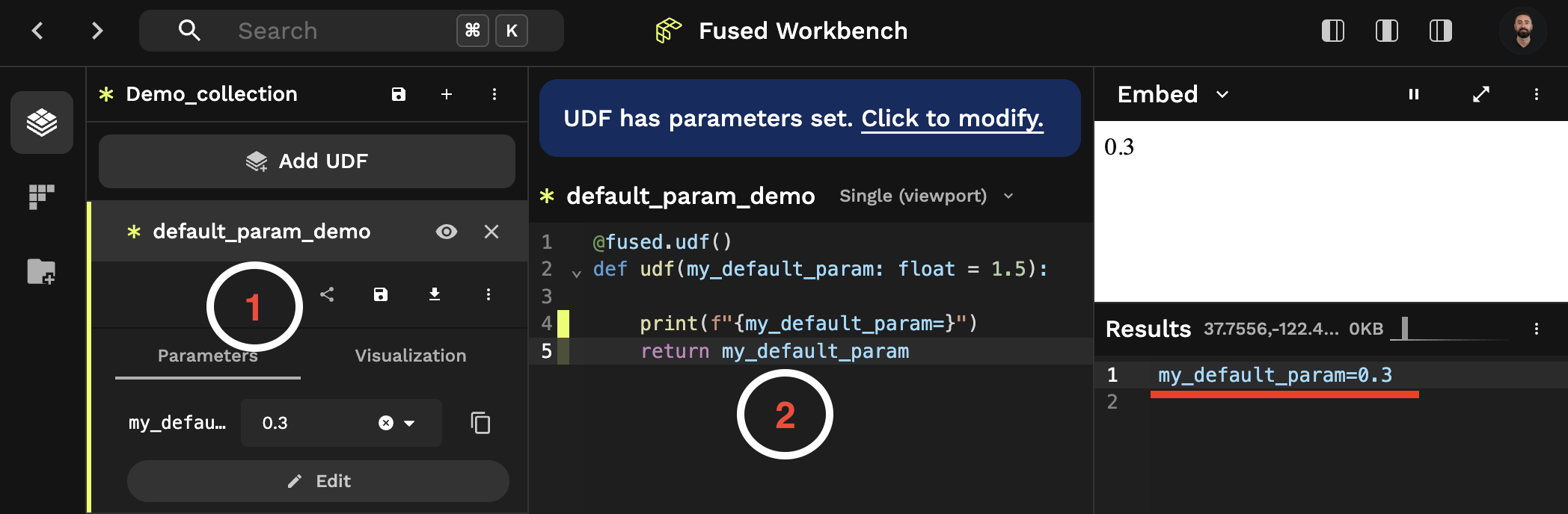 Default parameters hierarchy