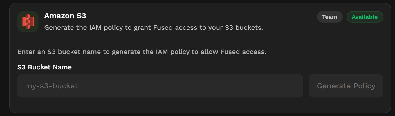 S3 Integrations Policy Generator